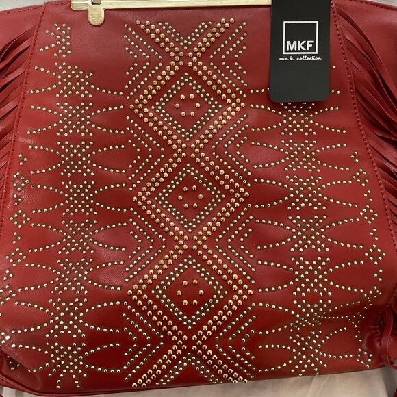 NWT MFK Womens L Satchel Bag Purse Western Fringe Concealed Carry Shoulder Strap - Picture 2 of 16